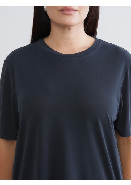 Büyük Beden Bisiklet Yaka Kadın Tişört 2'li indirimleri