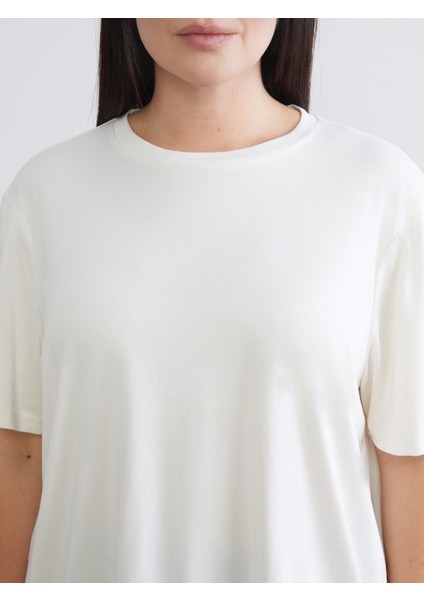 Büyük Beden Bisiklet Yaka Kadın Tişört 2'li