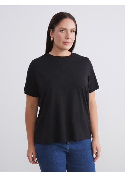 Büyük Beden Çizgili Kadın Tişört 2'li modelleri