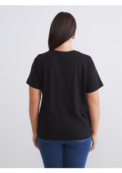 Büyük Beden Çizgili Kadın Tişört 2'li