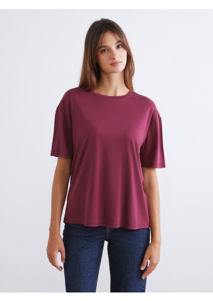 Bisiklet Yaka Modal Karışımlı Kadın Tişört 2'li fiyatları