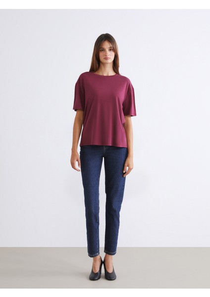 Bisiklet Yaka Modal Karışımlı Kadın Tişört 2'li fırsatları