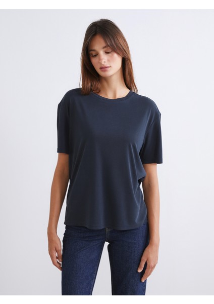 Bisiklet Yaka Modal Karışımlı Kadın Tişört 2'li indirimleri