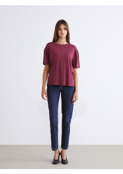 Bisiklet Yaka Modal Karışımlı Kadın Tişört 2'li