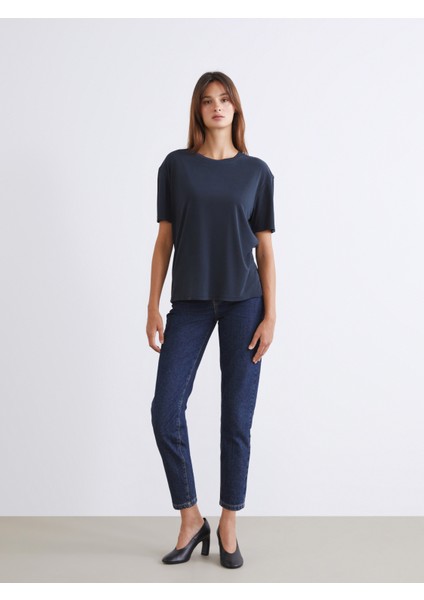 Bisiklet Yaka Modal Karışımlı Kadın Tişört 2'li