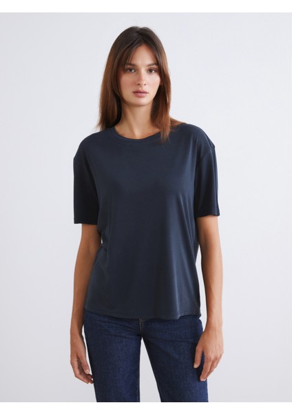 Bisiklet Yaka Modal Karışımlı Kadın Tişört 2'li modelleri