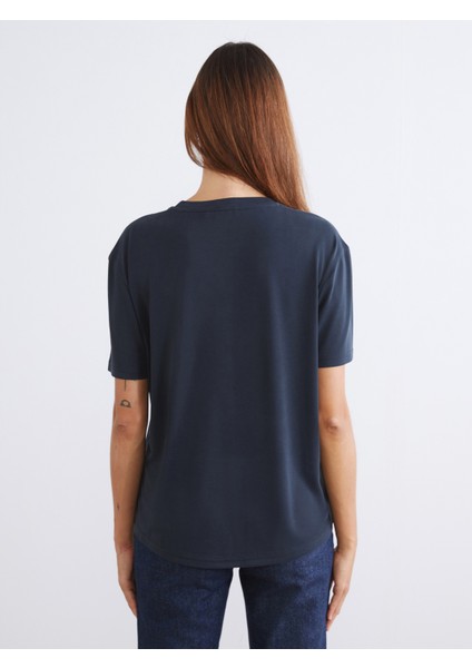 Bisiklet Yaka Modal Karışımlı Kadın Tişört 2'li