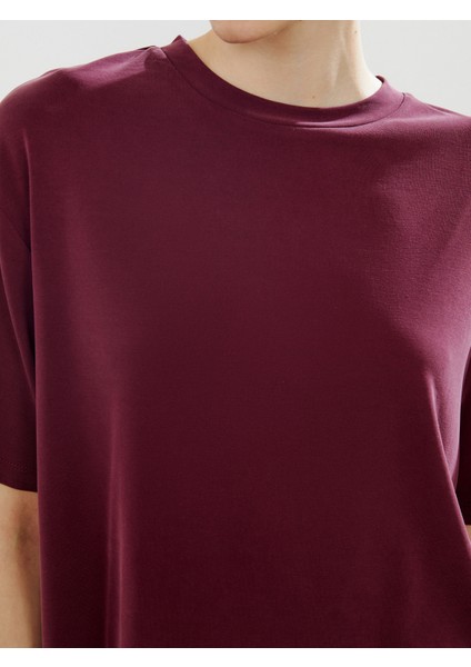 Bisiklet Yaka Modal Karışımlı Kadın Tişört modelleri