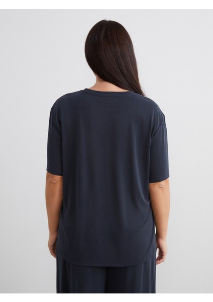Büyük Beden Modal Karışımlı Kadın Tişört fırsatları
