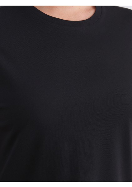 Büyük Beden Bisiklet Yaka Kadın Tişört 2'li indirimleri