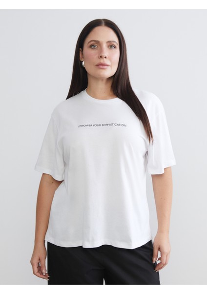 Büyük Beden Baskılı Kadın Tişört 2'li modelleri