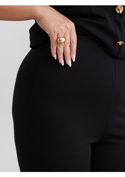 Büyük Beden Dar Fit Ispanyol Paça Kadın Pantolon modelleri