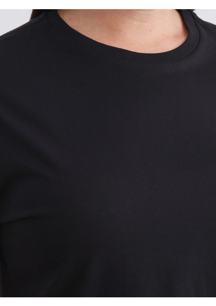 Büyük Beden Bisiklet Yaka Kadın Tişört 2'li indirimleri