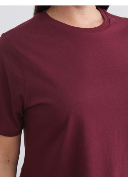 Büyük Beden Bisiklet Yaka Kadın Tişört 2'li