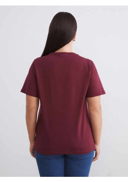 Büyük Beden Bisiklet Yaka Kadın Tişört 2'li