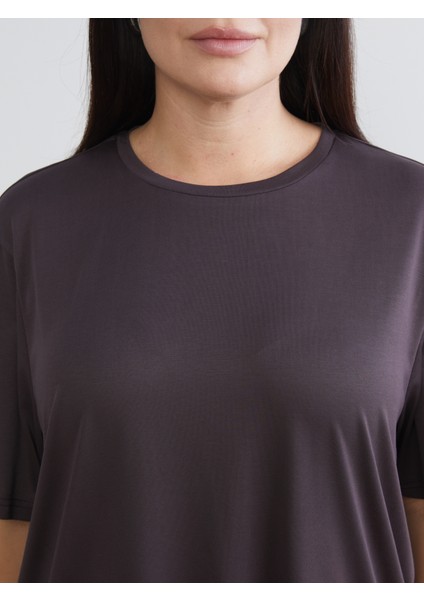 Büyük Beden Bisiklet Yaka Kadın Tişört 2'li