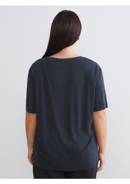 Büyük Beden V Yaka Kadın Tişört 2'li indirimleri