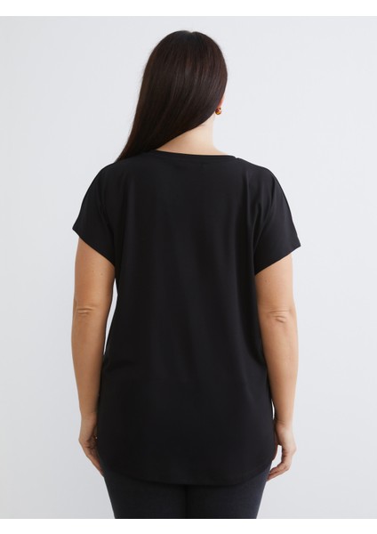 Büyük Beden V Yaka Kadın Tişört fırsatları