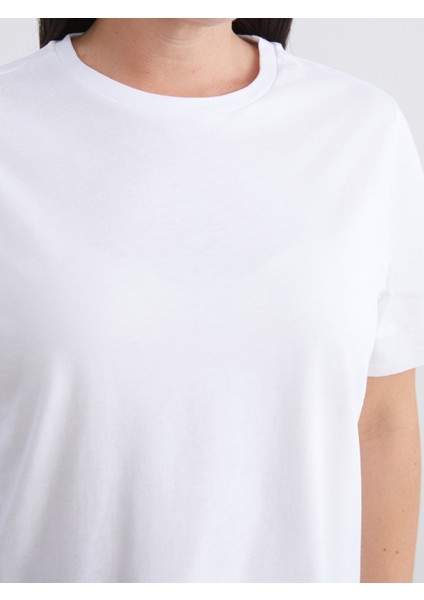 Büyük Beden Bisiklet Yaka Kadın Tişört 2'li