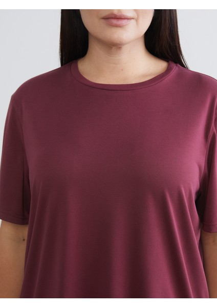 Büyük Beden Bisiklet Yaka Kadın Tişört 2'li indirimleri