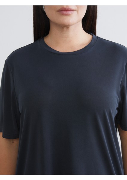 Büyük Beden Bisiklet Yaka Kadın Tişört 2'li