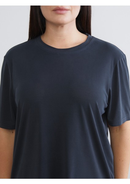 Büyük Beden Bisiklet Yaka Kadın Tişört 2'li indirimleri