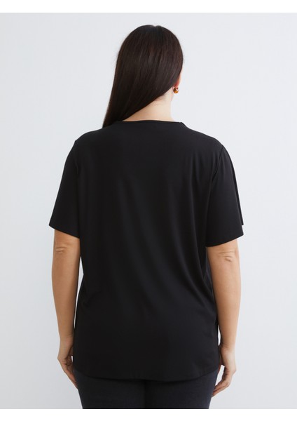 Büyük Beden V Yaka Kadın Tişört fırsatları