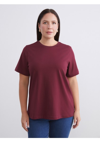 Büyük Beden Çizgili Kadın Tişört 2'li modelleri