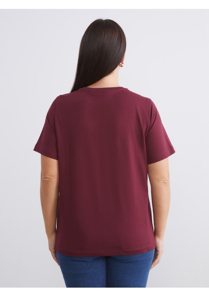 Büyük Beden Çizgili Kadın Tişört 2'li