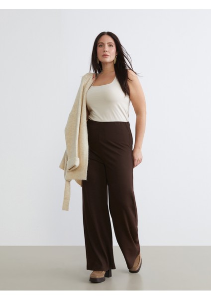 Büyük Beden Beli Lastikli Kadın Pantolon