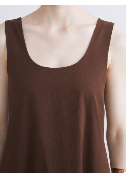 U Yaka A Kesim Keten Karışımlı Elbise modelleri