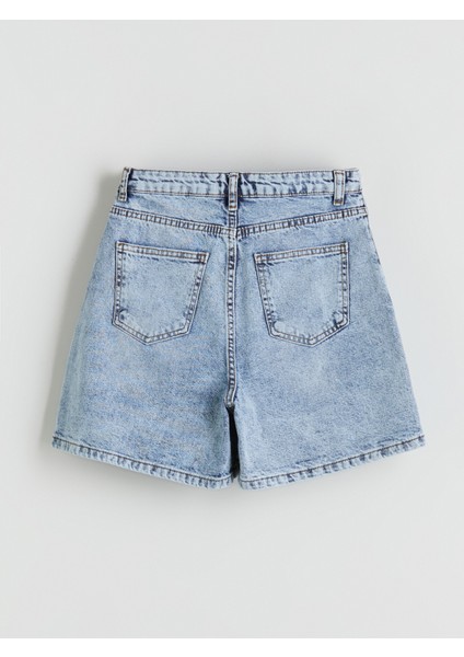 Loose Fit Kadın Jean Şort