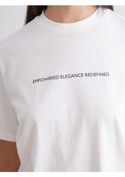 Bisiklet Yaka Baskılı Oversize Kadın Tişört 2'li