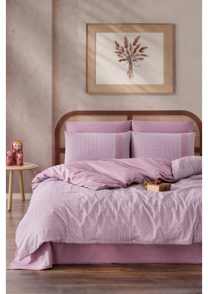 Pamuklu Çift Kişilik Nevresim Takımı Çiçekli