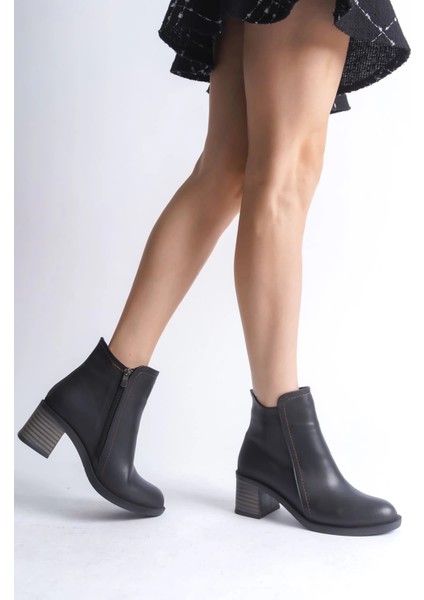Larıssa Fermuarlı Ortopedik Taban Topuklu Kadın Bot Cst - Siyah fiyatları