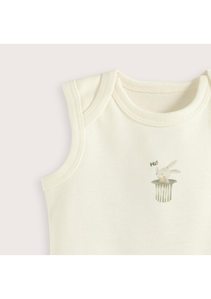 Cute Circus Baskılı Kolsuz Body Ekru modelleri