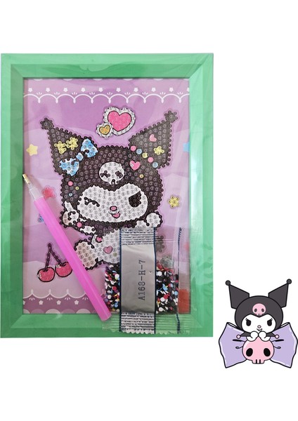 Sanrio Kuromi Elmas Mozaik Seti Çerçeveli – Dıy Kendin Yap Hobi Boyama