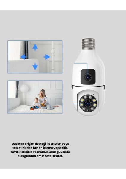 Drnds 1080P Wifi Ampul Kamera Uzaktan Erişimli Hareket Sensörlü Gece Görüşlü modelleri