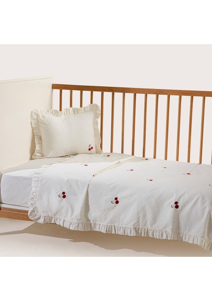 Cherry Boom Yatak Örtüsü Set Vanilya