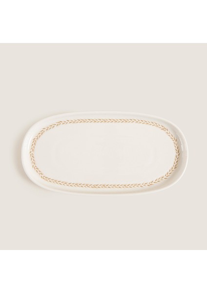 Spiga Oval Kayık Tabak 25 cm Natural