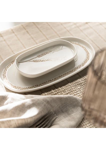 Spiga Oval Kayık Tabak 25 cm Natural fiyatları