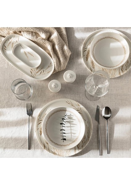 Spiga Oval Kayık Tabak 16 cm Natural modelleri