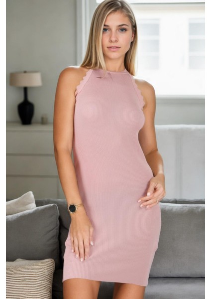 Z9012 Dewberry Bayan Elbise-Pembe