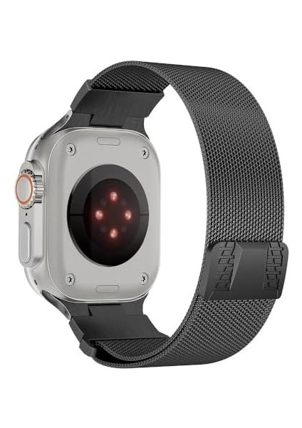 Ile Uyumlu Ultra 49MM KRD-107 Metal Hasır Kordon Siyah fiyatları