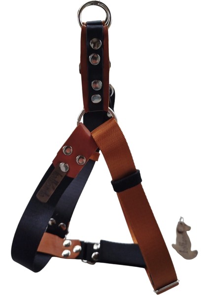 Köpek Göğüs Tasması Orta ve Büyük Irk Ayarlamalı Kolon Kordon Siyah ve Bakır fırsatları