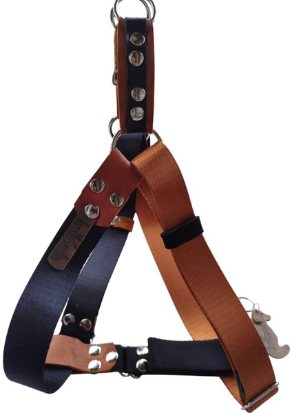 Köpek Göğüs Tasması Orta ve Büyük Irk Ayarlamalı Kolon Kordon Siyah ve Bakır indirimleri