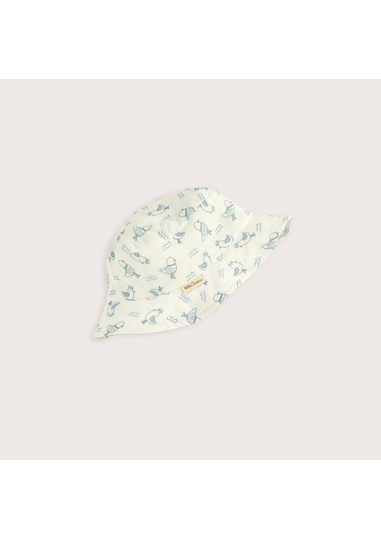 Sea Sıde Baskılı Şapka Ekru