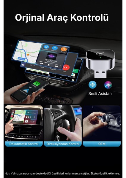 Kablosuz Android Auto ve CarPlay Adaptörü Apple ve Android Cihazlar ile Uyumlu fırsatları