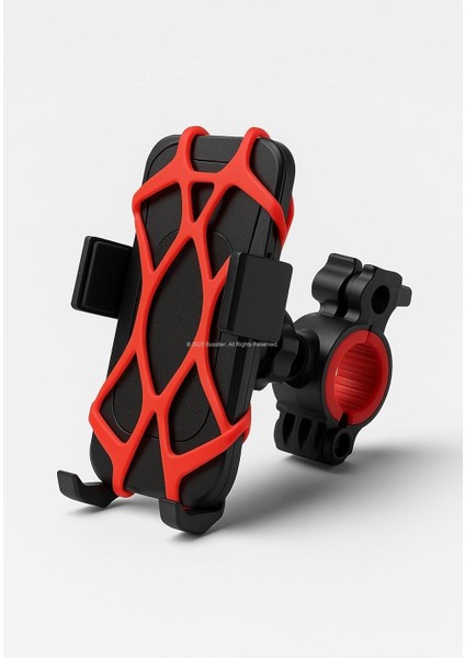 Destekli, Bisiklet Telefon Tutucu, 360° Döner Ayarlı, Titreşim Engelleyici, Silikon Emniyet Kemerli, Gidon Üzerine Montajlı, Uyumluluklu, Abs Malzeme, Güvenli Sürüş I