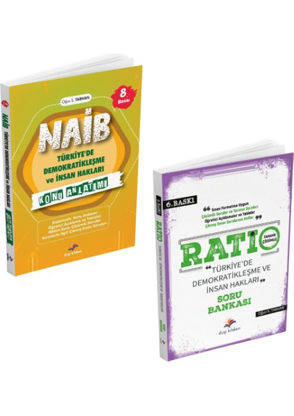 Dizgi Kitap Yayınları Kaymakamlık Naib Türkiye'de Demokratikleşme ve Insan Hakları Konu Anlatımı ve Ratio Soru Bankası Seti Oğuz Sami Tarhan